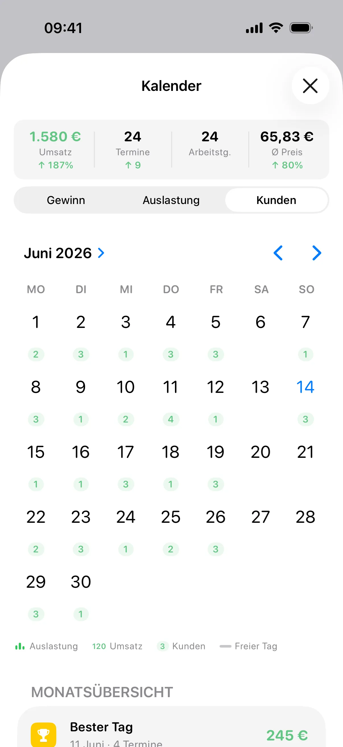 Ihr Kalender auf einen Blick