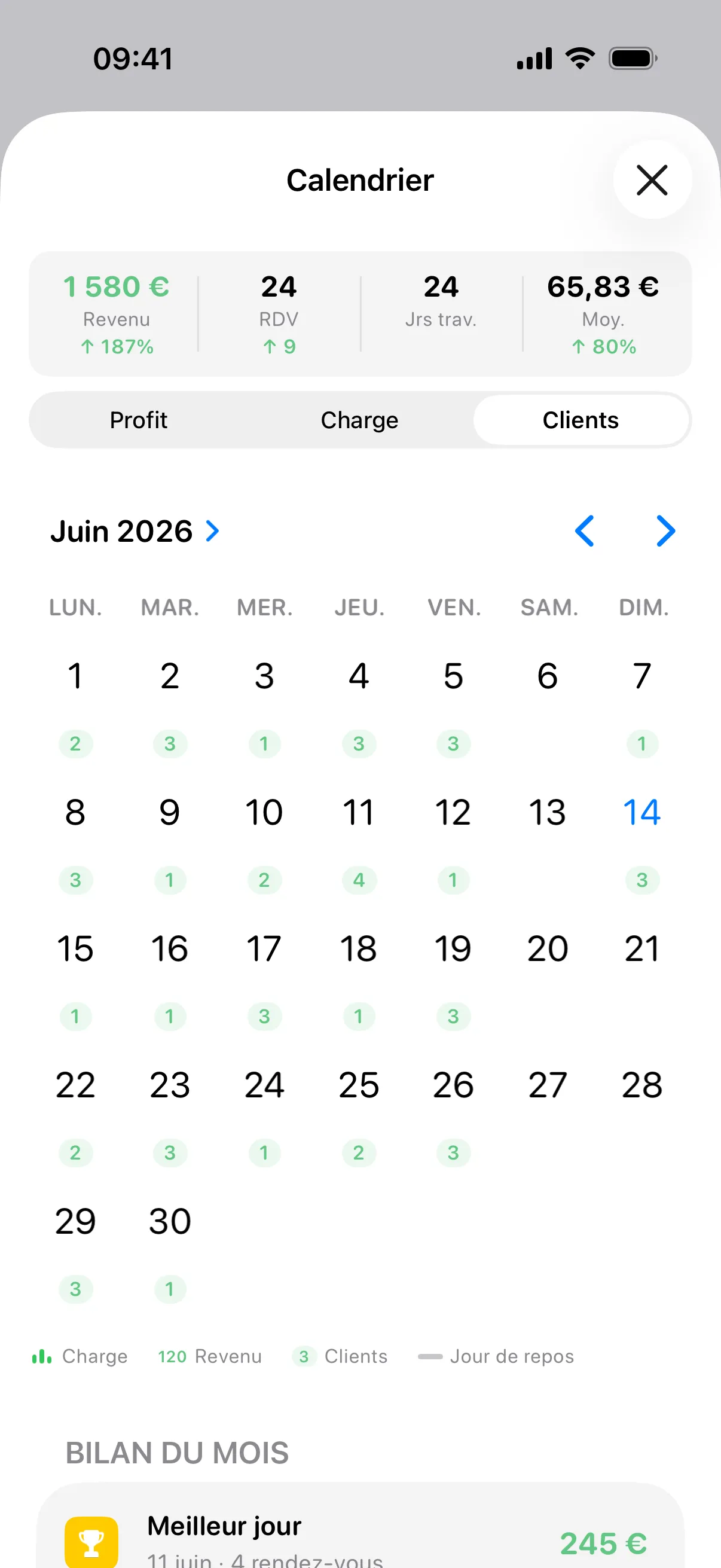 Votre calendrier d’un coup d’œil