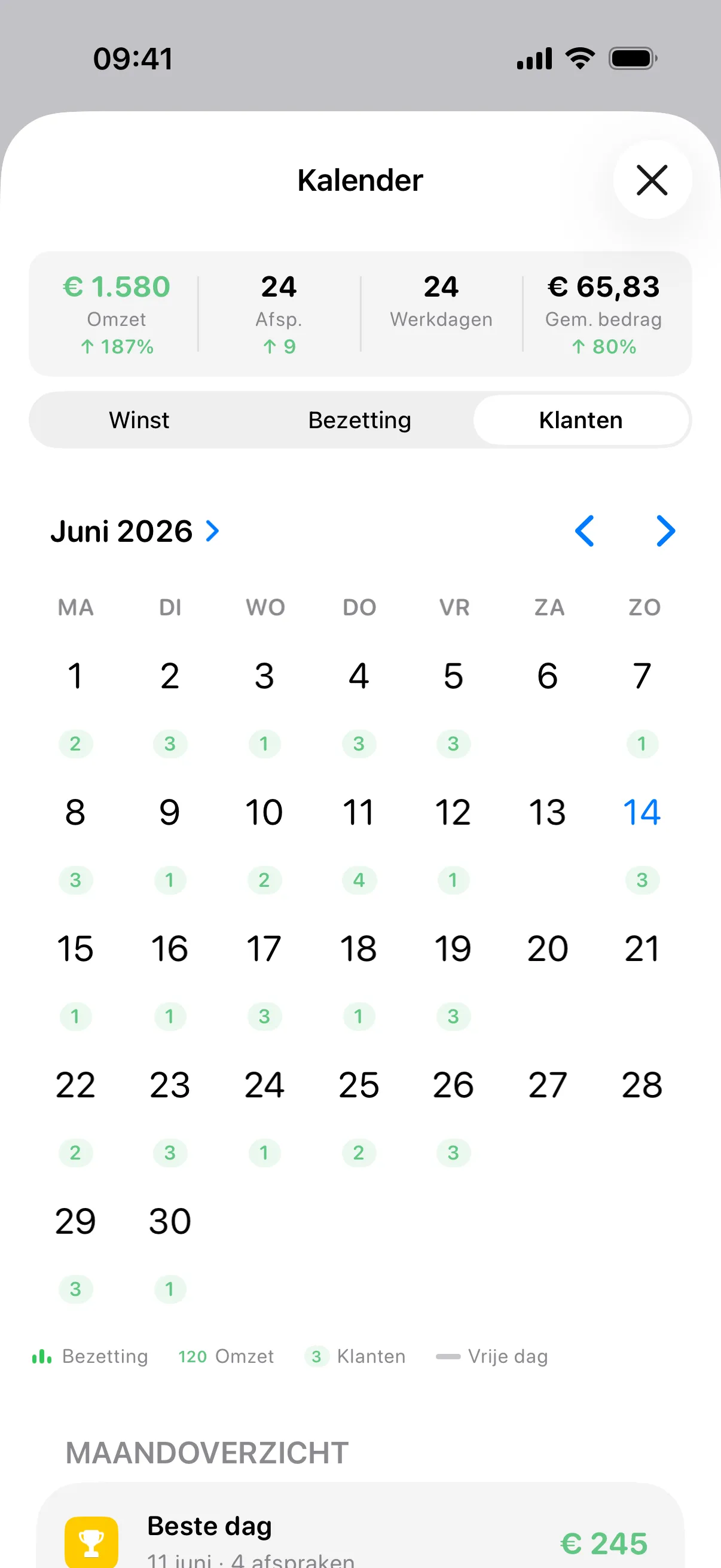 Je kalender in één oogopslag